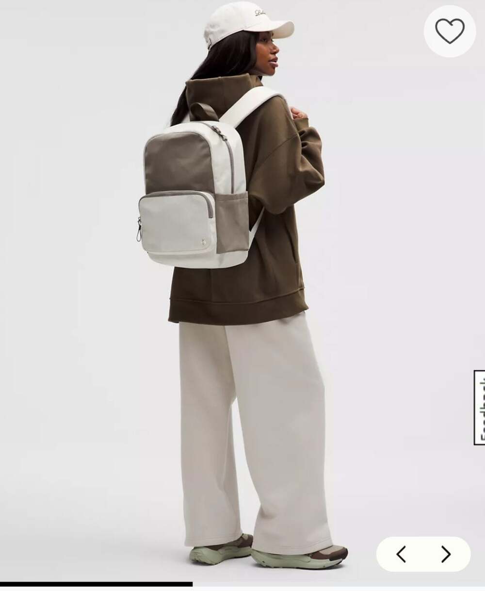 Lululemon New Crew Backpack in Warm Ash Grey/Light Ivory/Sheer Oak